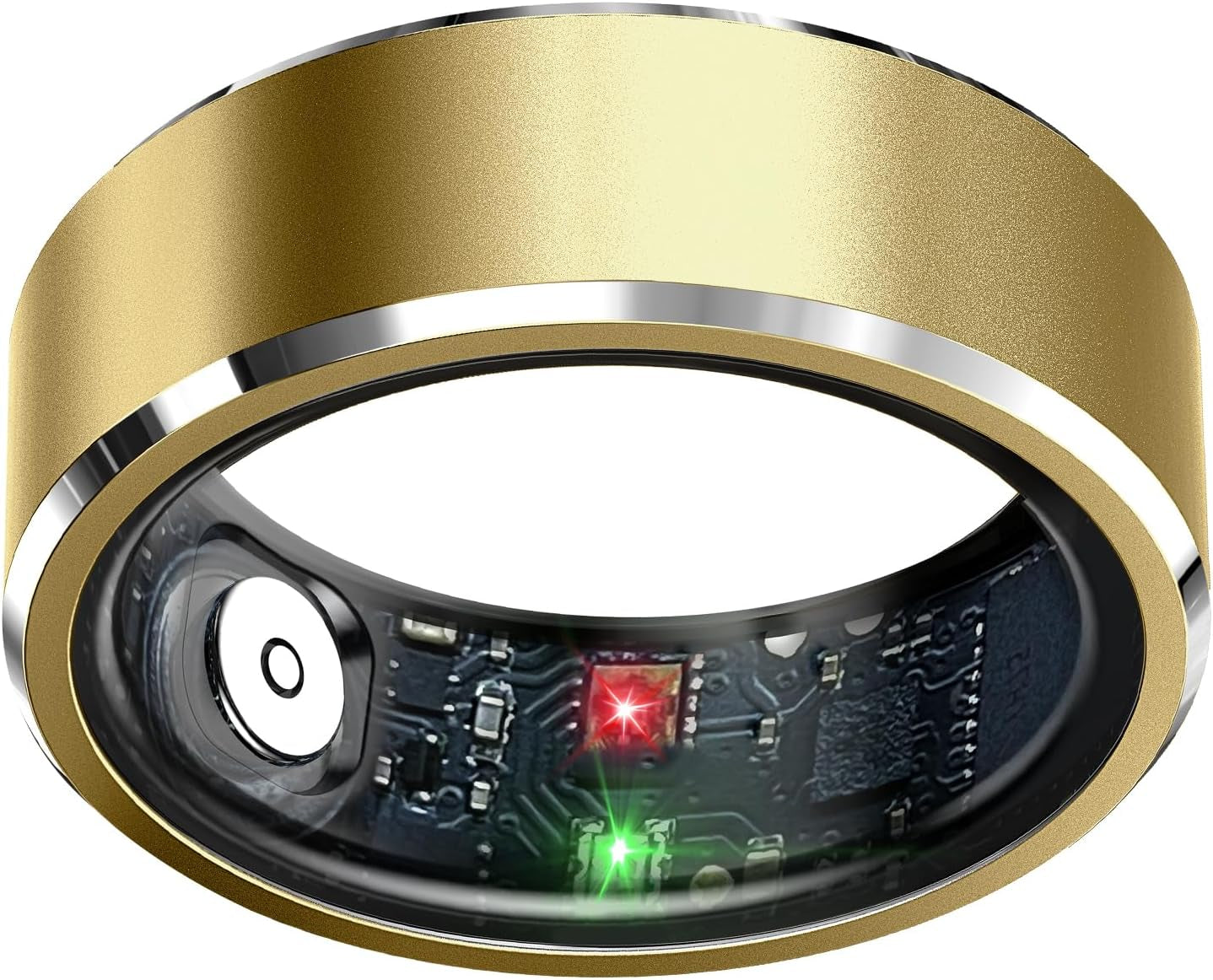 Smart Ring Health and Fitness Tracker - Waterproof Sleep and Activity Monitor with Heart Rate, Air Gestures, and 7-Day Battery Life for iOS and Android (Light Gold, Size 12)