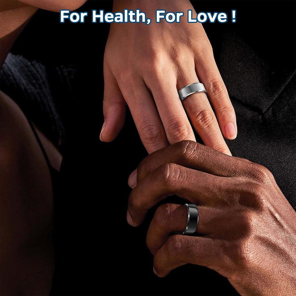Smart Health Tracking Ring with Sleep Monitoring, Heart Rate Sensor, Waterproof Design, Activity Tracking, Air Gesture Control, Up to 7-Day Battery Life, Compatible with iOS and Android (Black, Size #10)