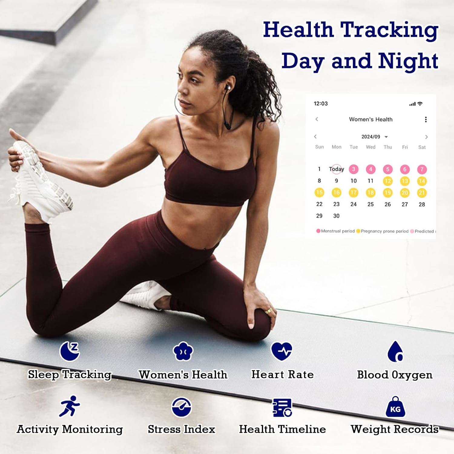 Smart Ring Health and Fitness Tracker - Waterproof Sleep and Activity Monitor with Heart Rate, Air Gestures, and 7-Day Battery Life for iOS and Android (Light Gold, Size 12)