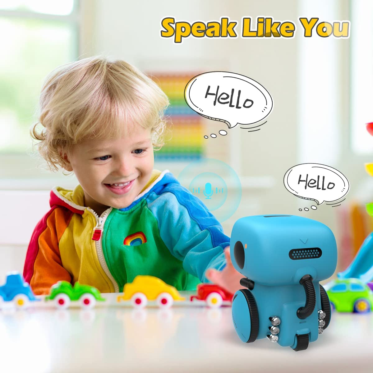 Interactive Smart Robot Toy for Children Ages 3-8 with Touch Sensor, Voice Control, Speech Recognition, Singing, Dancing, and Recording Features