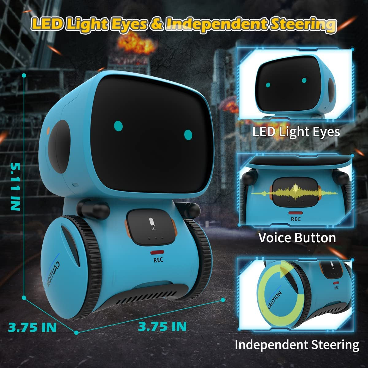 Interactive Smart Robot Toy for Children Ages 3-8 with Touch Sensor, Voice Control, Speech Recognition, Singing, Dancing, and Recording Features