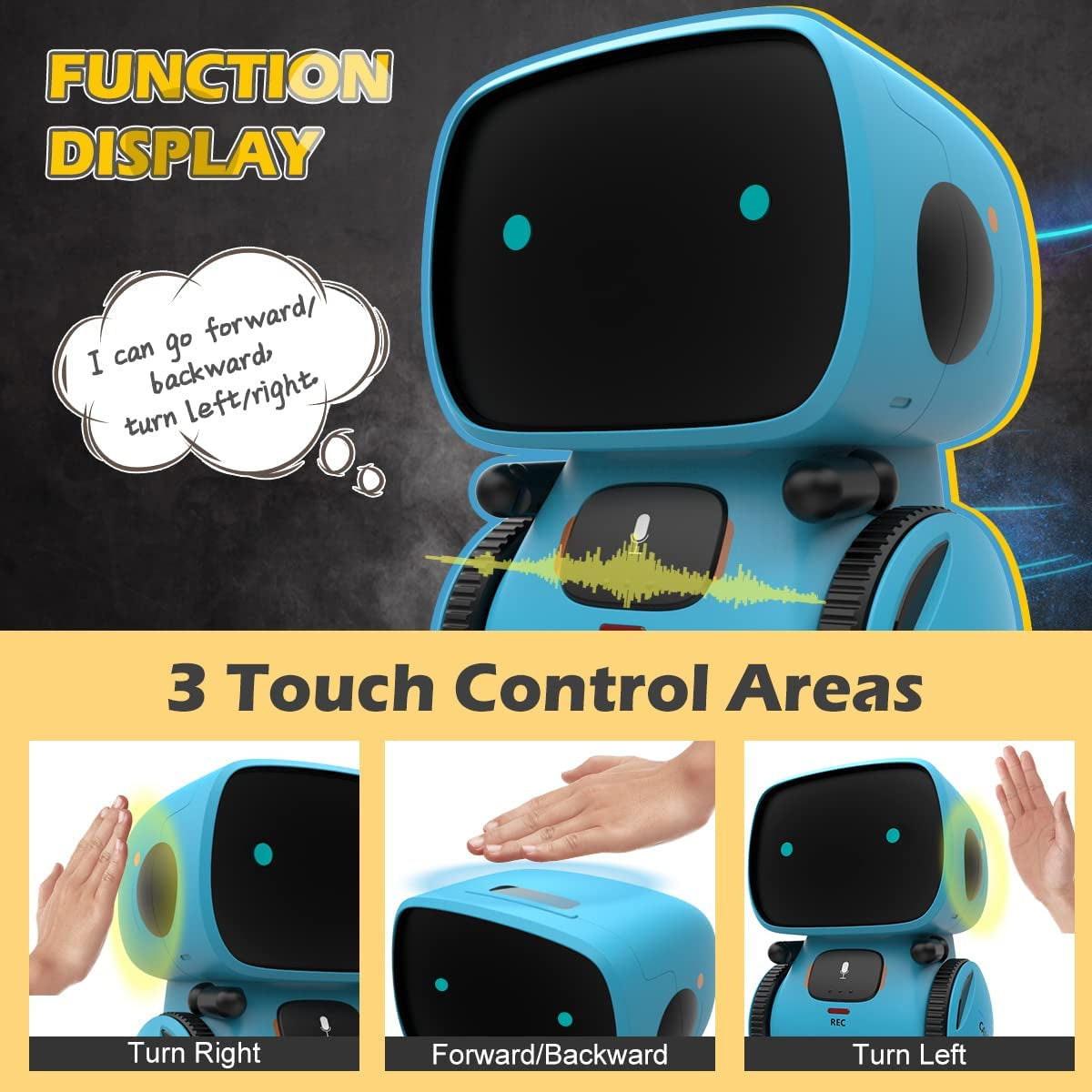Interactive Smart Robot Toy for Children Ages 3-8 with Touch Sensor, Voice Control, Speech Recognition, Singing, Dancing, and Recording Features